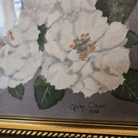 Vintage Watercolor Botanical Custom Framed Artwork Signed By Artist - Picture 9 of 11